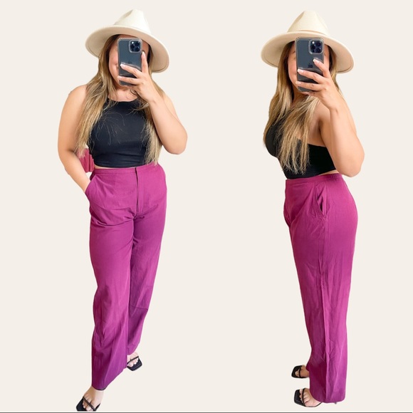 Eileen Fisher Pants - Eileen Fisher | NWT!! Silk Cotton Blend Berry Trouser In Fuchsia  Size: Medium